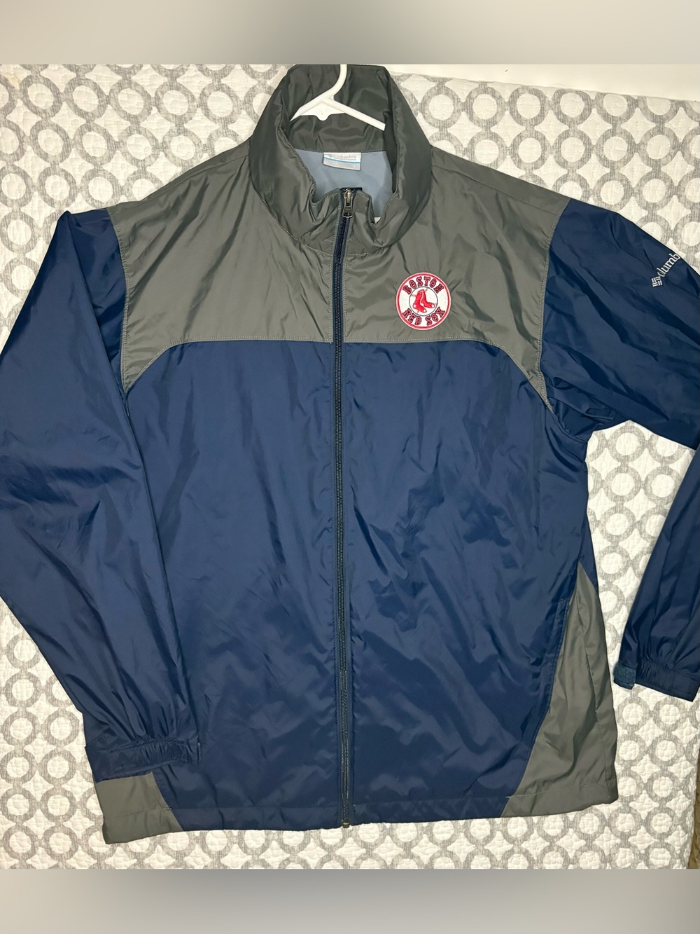 Boston Red Sox Men's Navy & Gray Windbreaker Columbia Jacket
